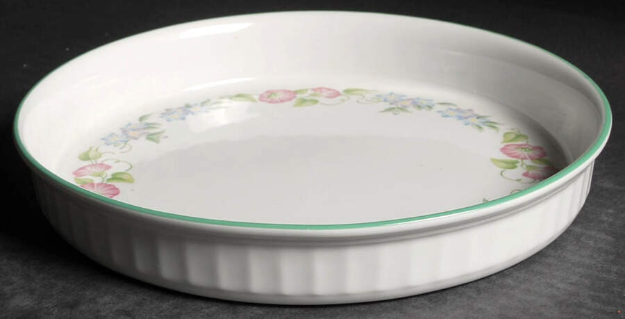 English Garden (Green Trim) 9" Quiche by Royal Worcester-1
