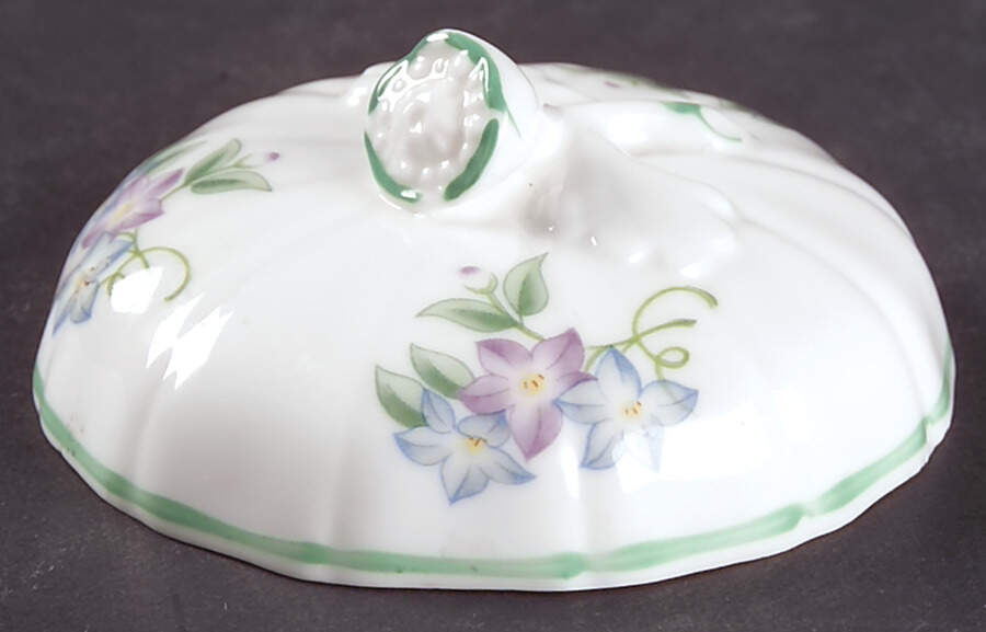 English Garden (Green Trim) Lid for Small Ginger Jar by Royal Worcester-1