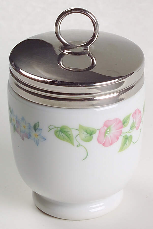 English Garden (Green Trim) King Size Egg Coddler & Lid by Royal Worcester-1