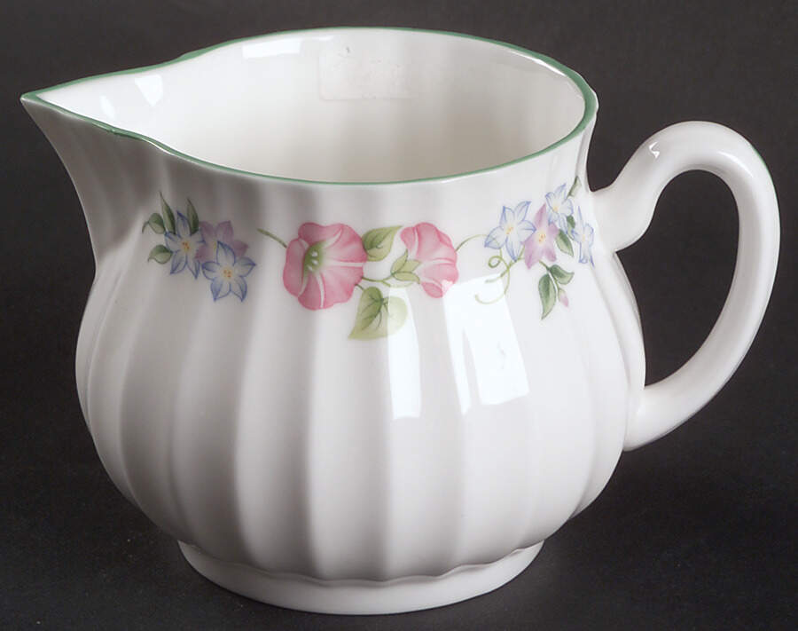 English Garden (Green Trim) Creamer by Royal Worcester-1