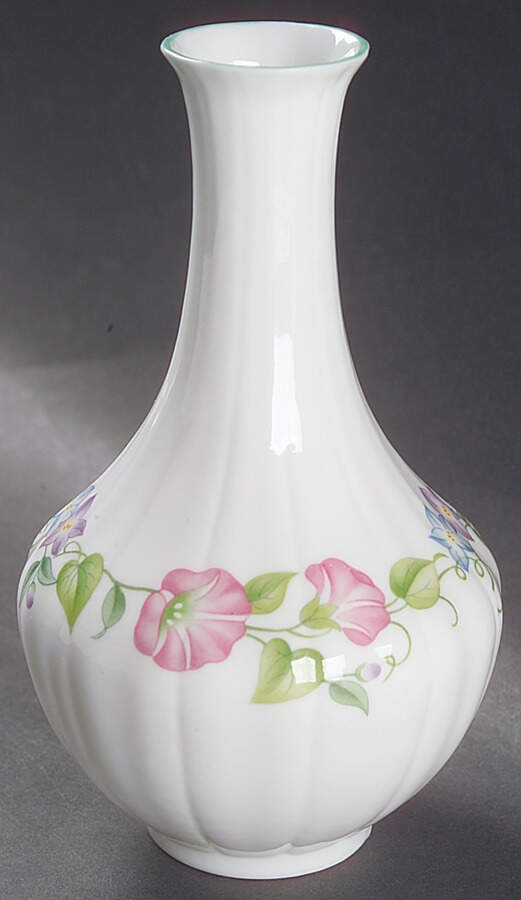 English Garden (Green Trim) 6" Bud Vase by Royal Worcester-1