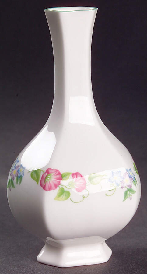 English Garden (Green Trim) 4" Bud Vase by Royal Worcester-1
