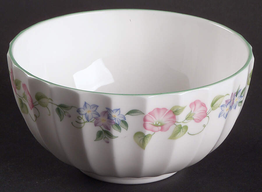 English Garden (Green Trim) Open Sugar Bowl by Royal Worcester-1