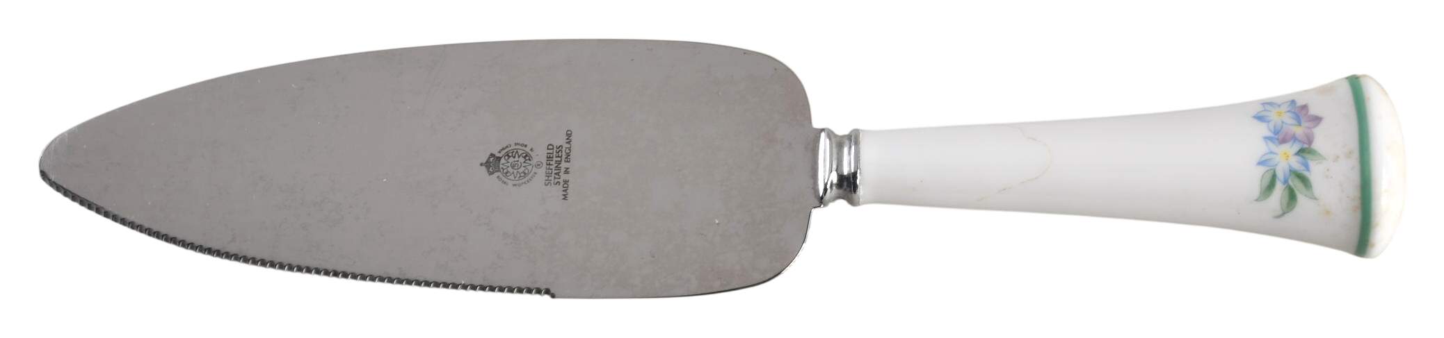 English Garden (Green Trim) Pie & Cake Server with Stainless Blade by Royal Worcester-1