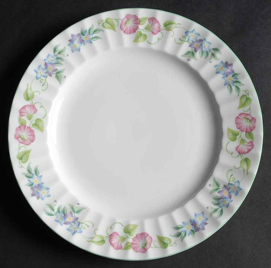 English Garden (Green Trim) Salad Plate by Royal Worcester-1