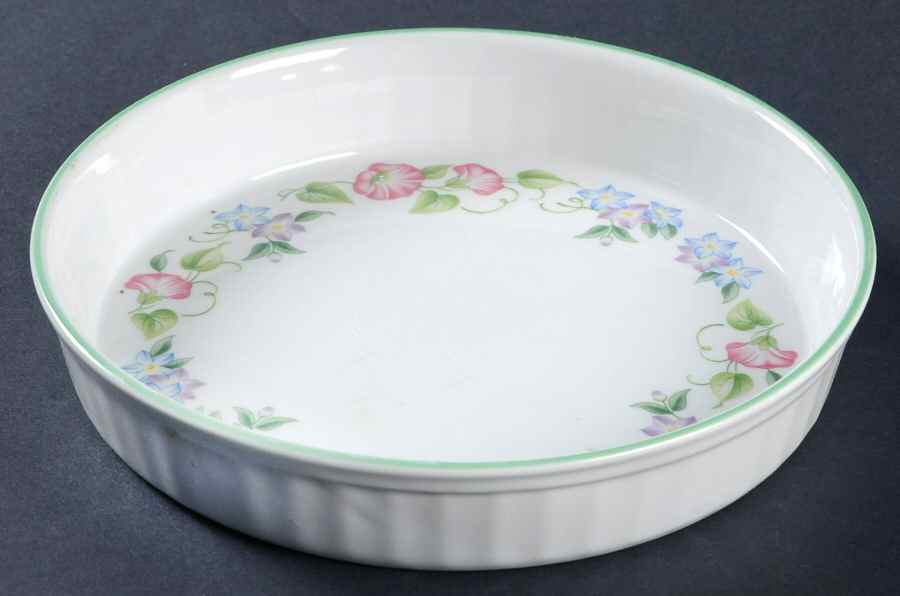 English Garden (Green Trim) 7" Quiche by Royal Worcester-1