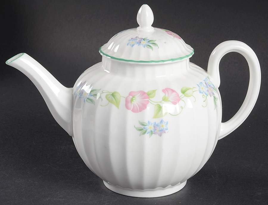English Garden (Green Trim) Mini Teapot & Lid by Royal Worcester-1