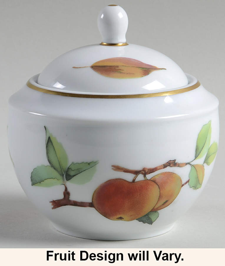 Evesham Gold Sugar Bowl & Lid by Royal Worcester-1