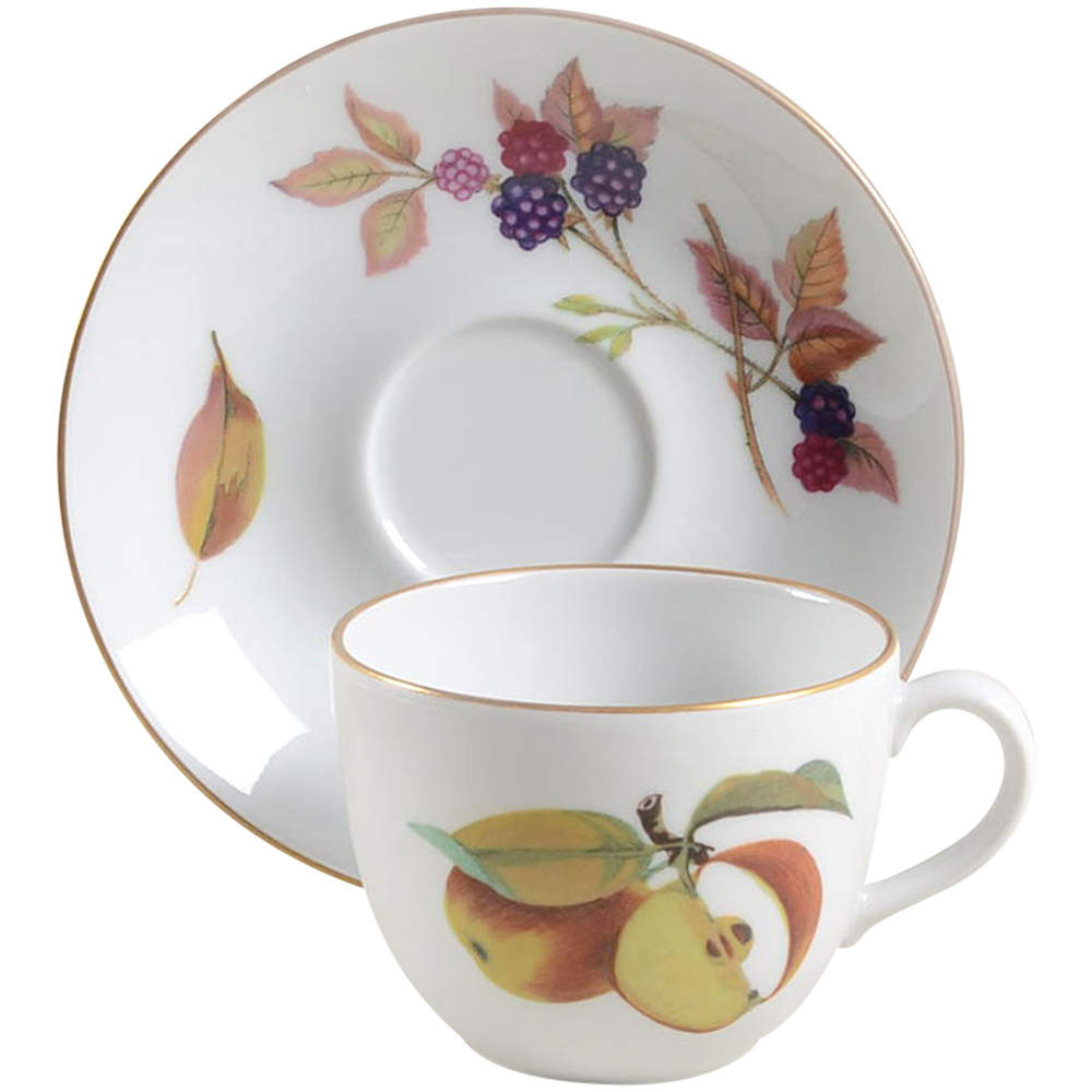 Evesham Gold Flat Cup & Saucer Set by Royal Worcester-1