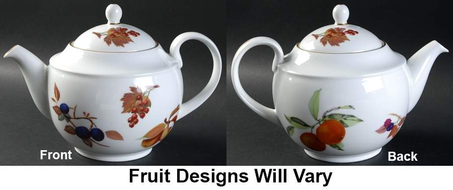 Evesham Gold Teapot & Lid by Royal Worcester-1