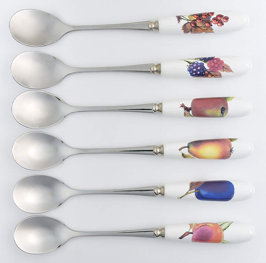 Evesham Gold Teaspoon - Set of 6 (Motif 1-6) by Royal Worcester-1