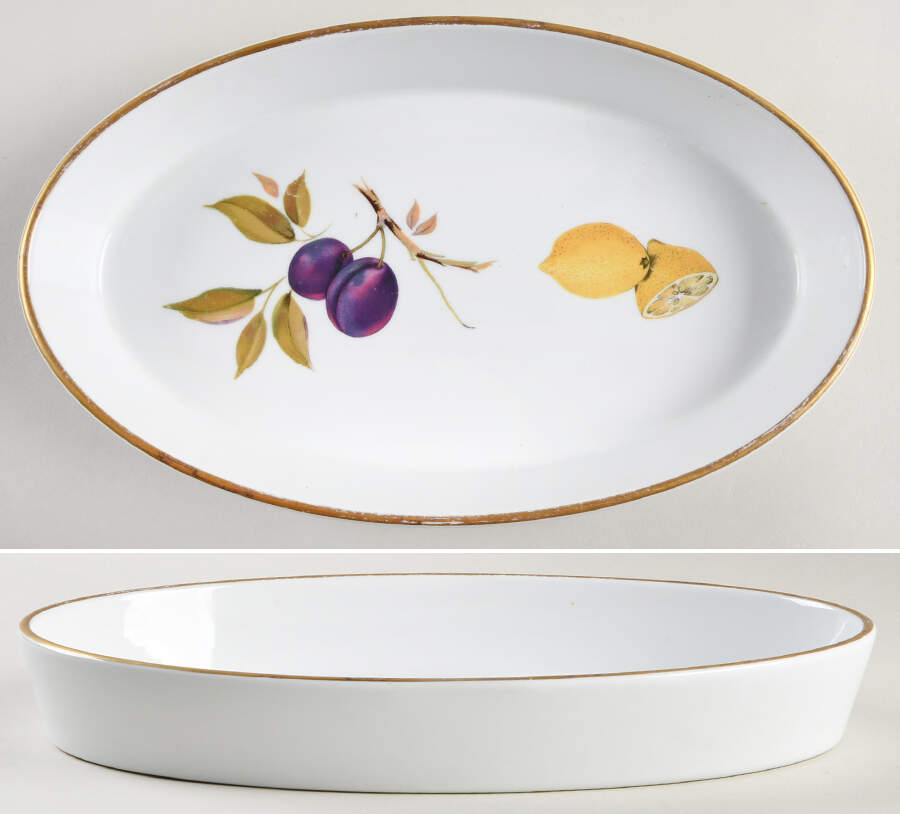 Evesham Gold 12'' Oval Baker by Royal Worcester-1