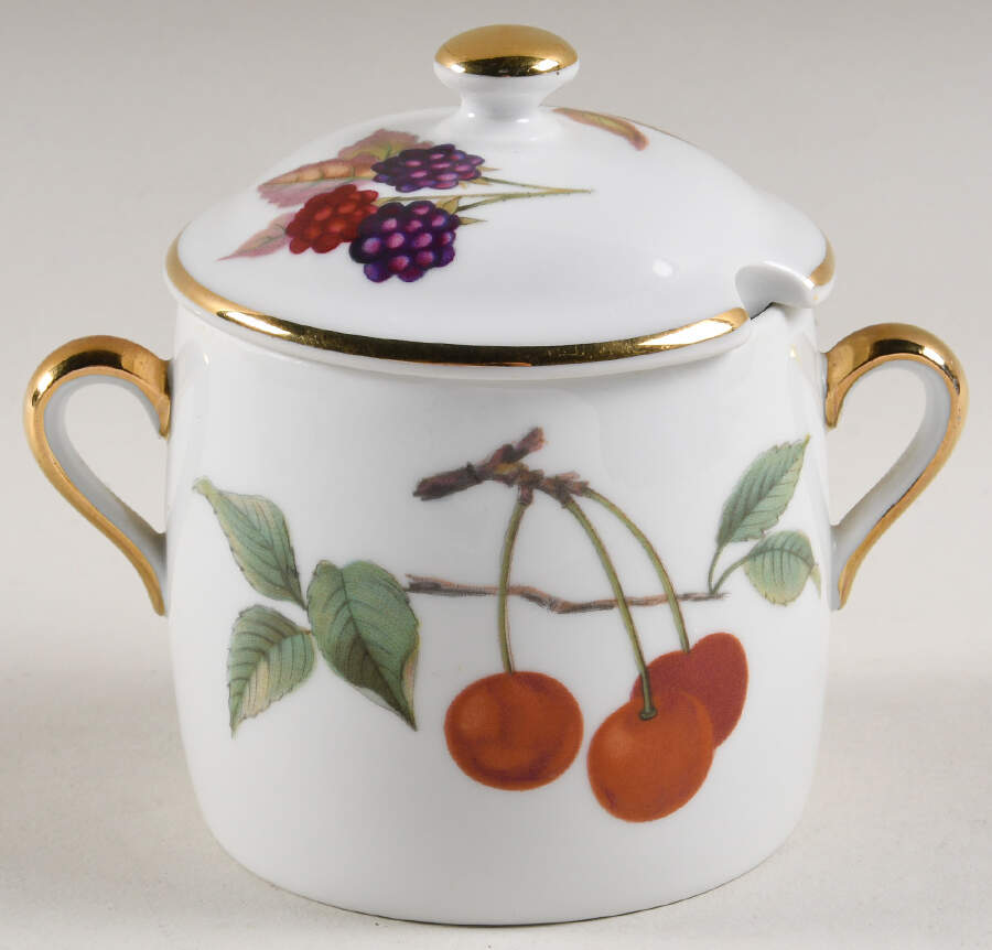 Evesham Gold Jam/Jelly & Lid by Royal Worcester-1