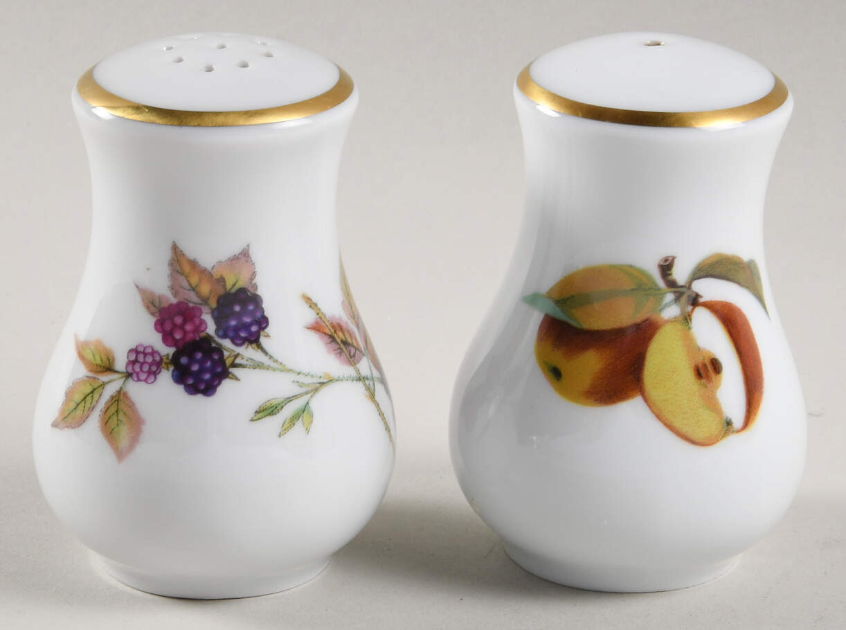 Evesham Gold Salt & Pepper Set by Royal Worcester-1