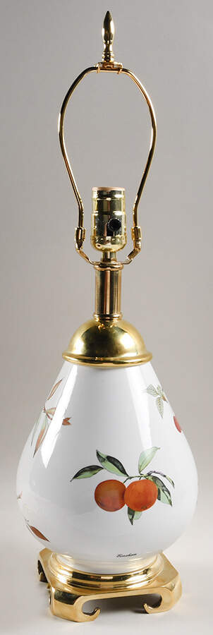 Evesham Gold Electric Bulb Vase Lamp No Shade by Royal Worcester-1
