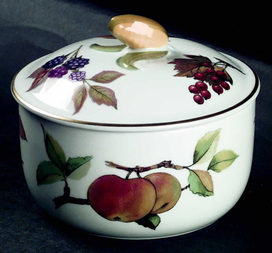 Evesham Gold Butter Tub & Lid by Royal Worcester-1