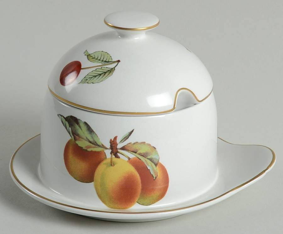 Evesham Gold Honey Pot with Lid by Royal Worcester-1