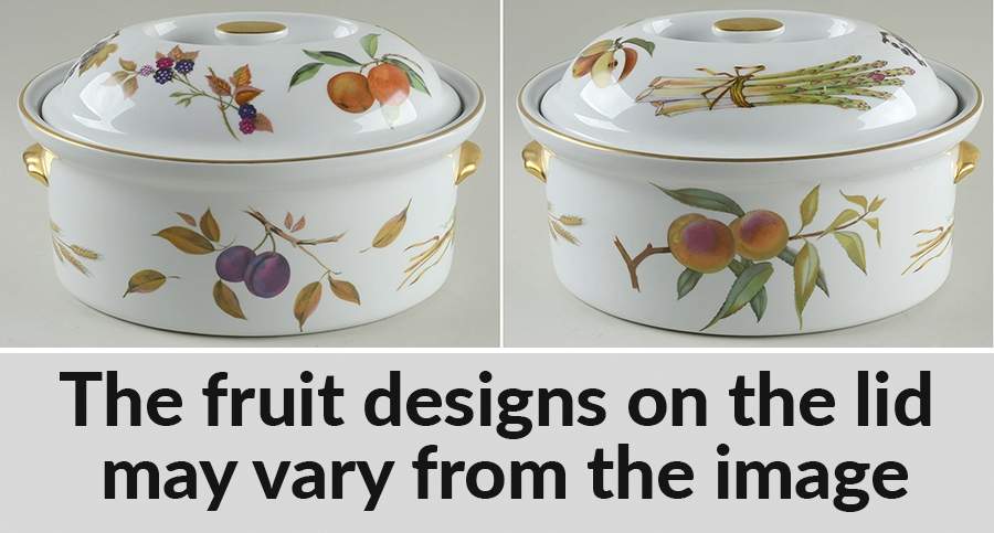 Evesham Gold 7.5 Pt Deep Oval Covered Casserole by Royal Worcester-1