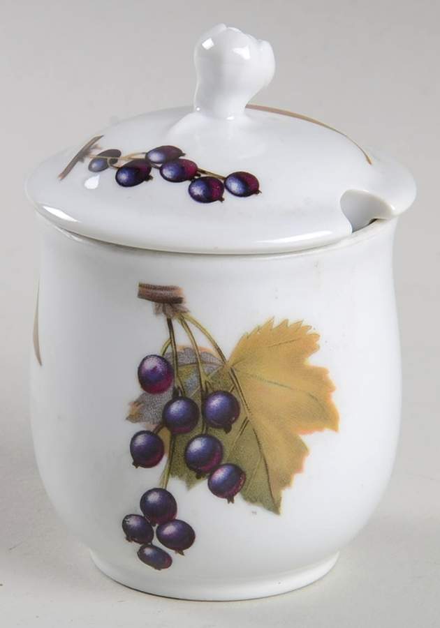 Evesham Gold Condiment Jar & Lid by Royal Worcester-1