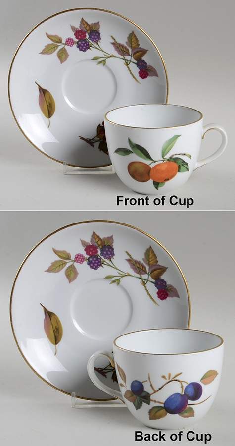 Evesham Gold Flat Cup & Saucer Set by Royal Worcester-1