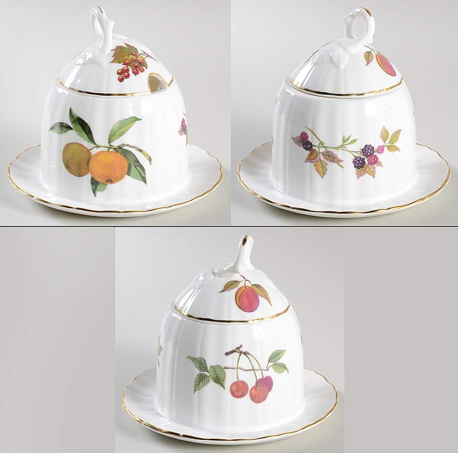 Evesham Gold Honey Pot & Lid by Royal Worcester-1
