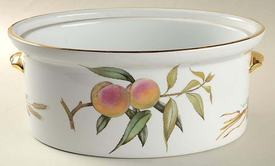 Evesham Gold 7.5 Pt Deep Oval Covered Casserole No Lid by Royal Worcester-1