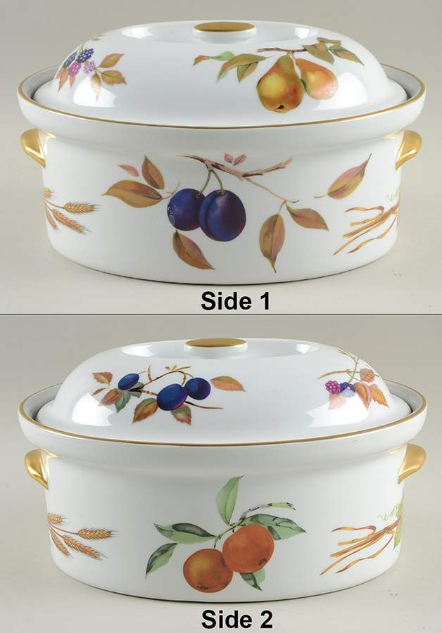 Evesham Gold 2.5 Quart Oval Covered Casserole by Royal Worcester-1