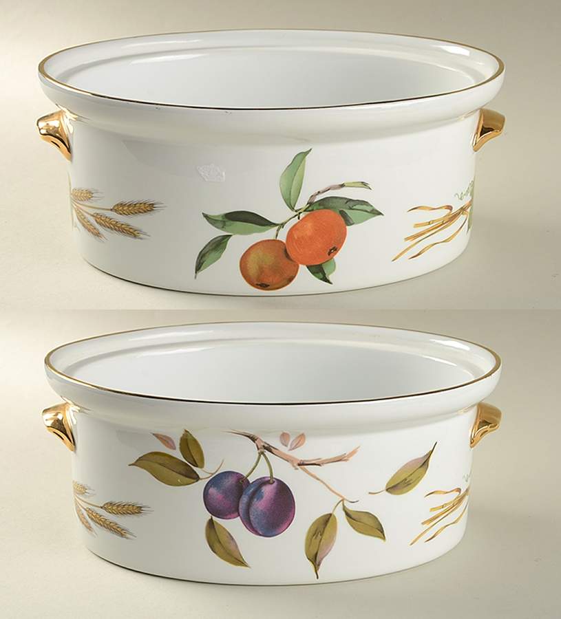 Evesham Gold 2.5 Quart Oval Covered Casserole No Lid by Royal Worcester-1