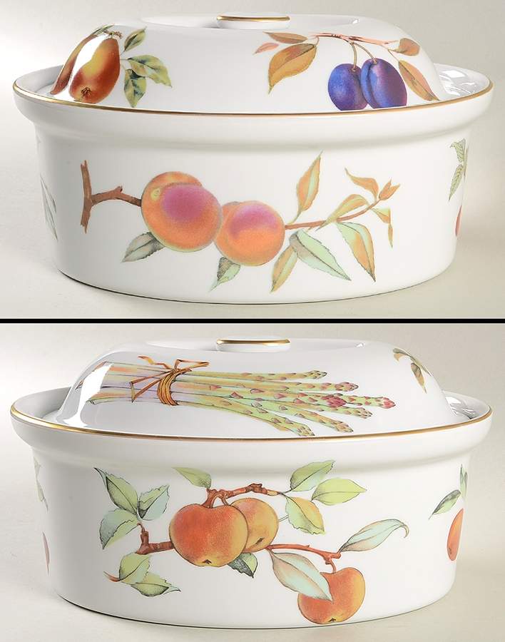 Evesham Gold 2.5 Quart Oval Covered Casserole by Royal Worcester-1