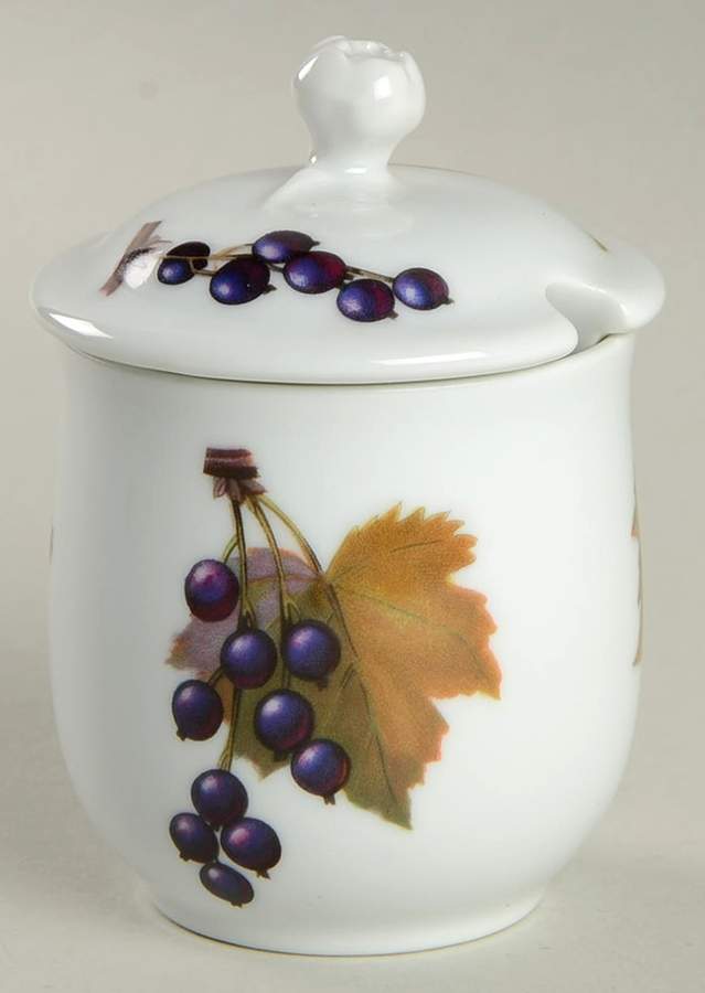 Evesham Gold Mustard Jar & Lid by Royal Worcester-1
