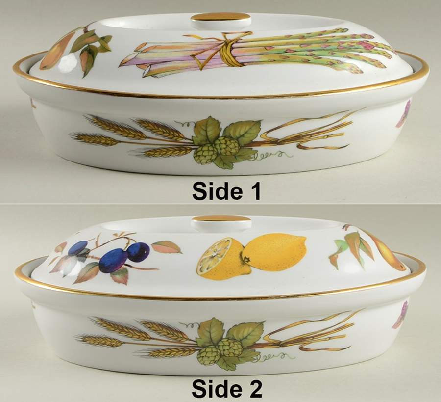 Evesham Gold 9" Oval Entree Dish & Lid by Royal Worcester-1