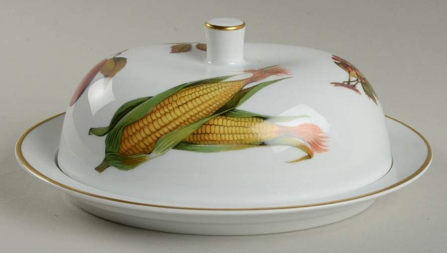 Evesham Gold Oval Covered Butter by Royal Worcester-1
