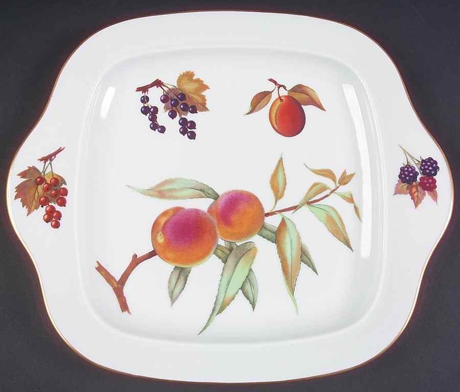Evesham Gold Square Handled Cake Plate by Royal Worcester-1