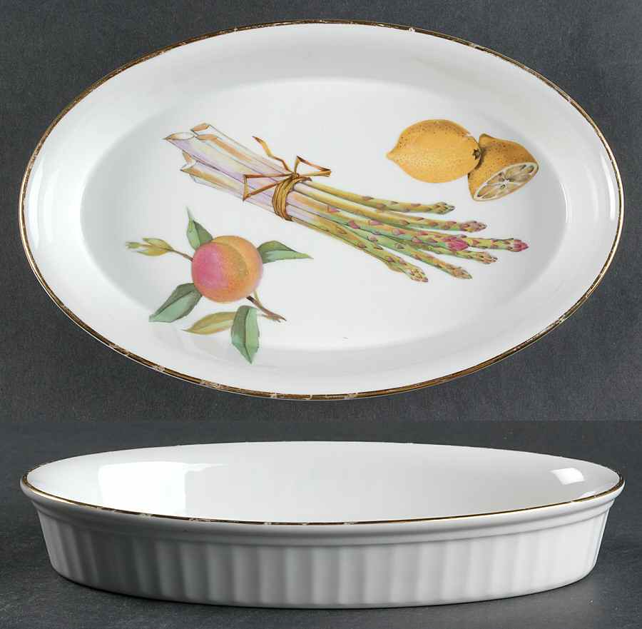Evesham Gold 10" Oval Baker by Royal Worcester-1