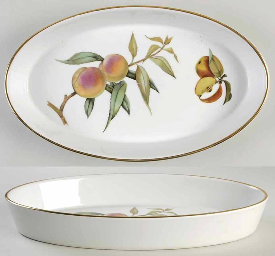 Evesham Gold 12" Oval Baker by Royal Worcester-1