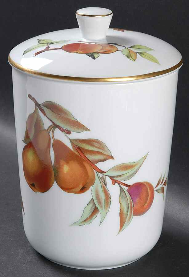 Evesham Gold 7" Storage Jar & Lid by Royal Worcester-1