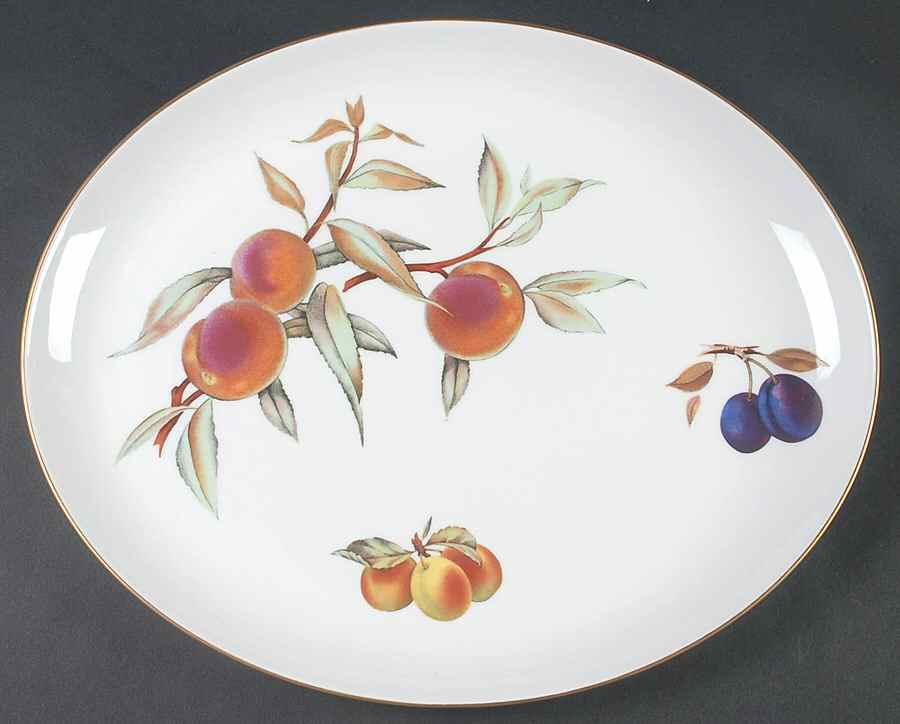 Evesham Gold 15" Oval Serving Platter by Royal Worcester-1