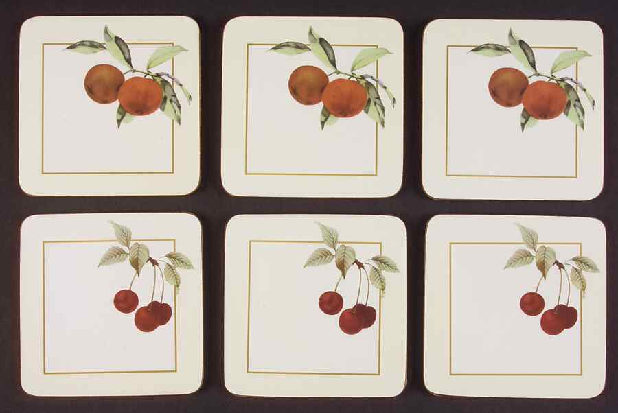 Evesham Gold Square Corkback Coaster - Set of 6 by Royal Worcester-1