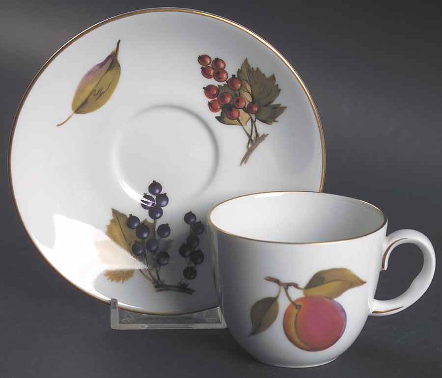 Evesham Gold Flat Demitasse Cup & Saucer Set by Royal Worcester-1