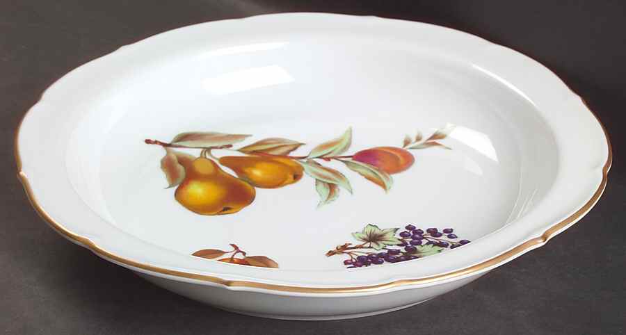Evesham Gold 12" Round Fluted Dish by Royal Worcester-1
