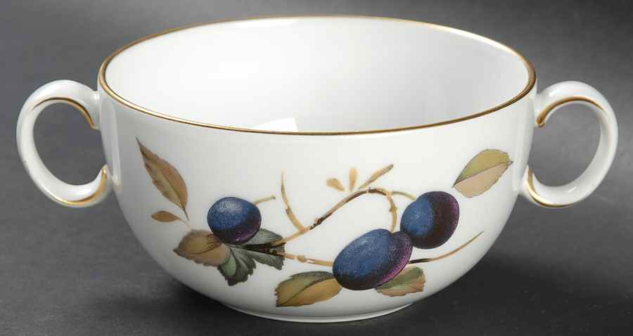 Evesham Gold Flat Cream Soup Bowl by Royal Worcester-1