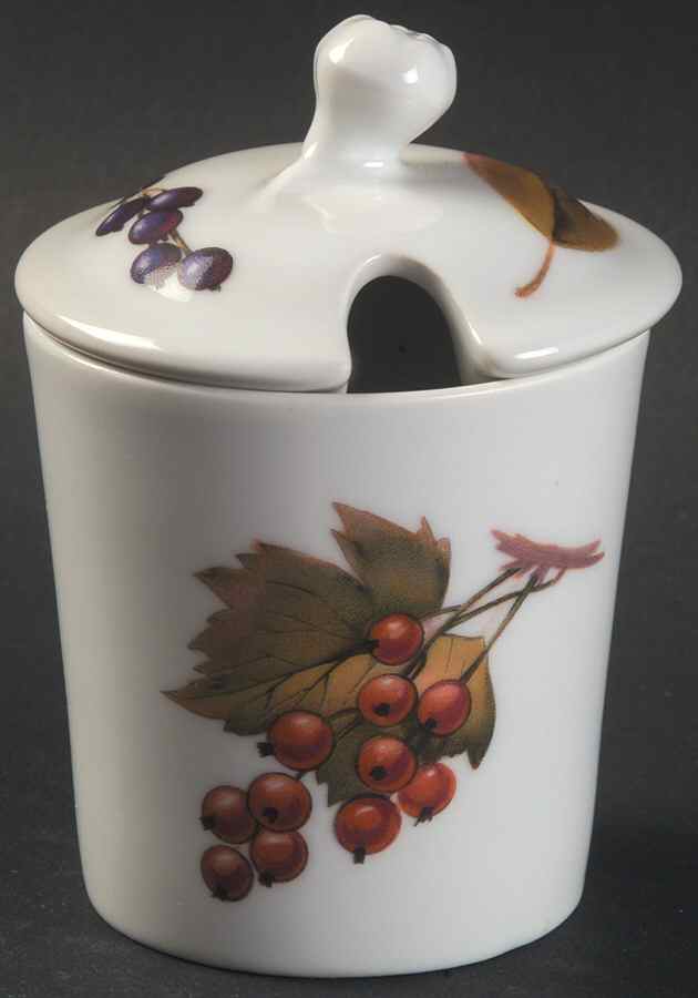 Evesham Gold Mustard Jar & Lid by Royal Worcester-1