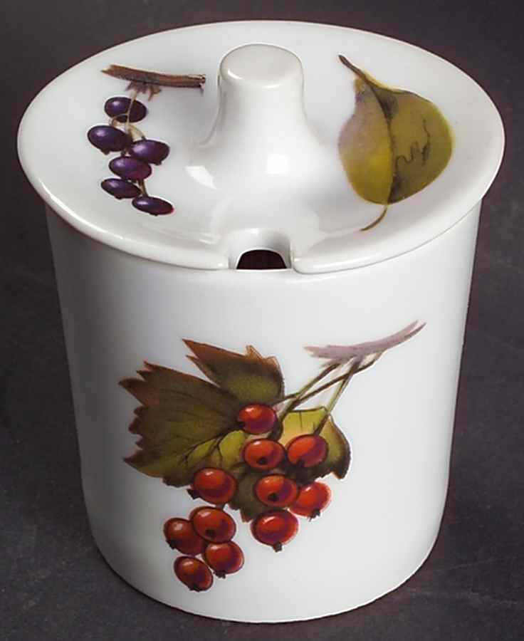 Evesham Gold Mustard Jar & Lid by Royal Worcester-1