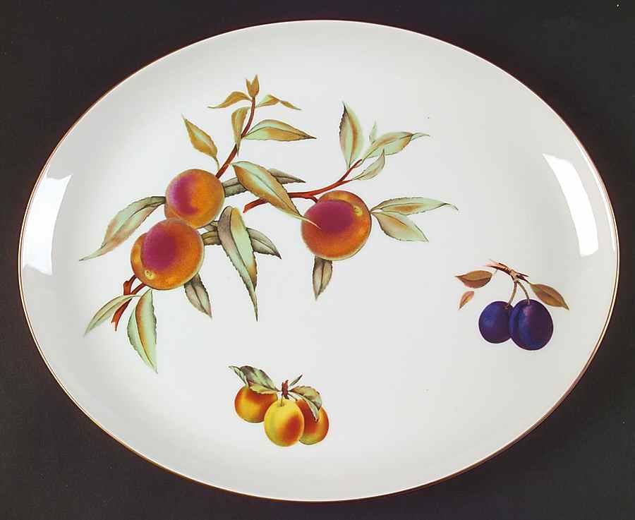 Evesham Gold 14" Oval Serving Platter by Royal Worcester-1