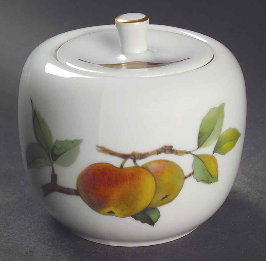 Evesham Gold Sugar Bowl & Lid by Royal Worcester-1