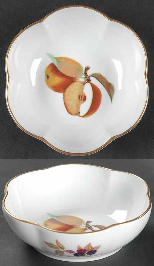 Evesham Gold 5" Round Scalloped Dish by Royal Worcester-1