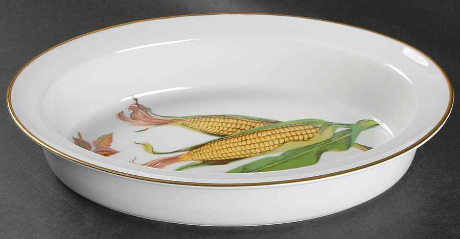 Evesham Gold 11" Oval Baker by Royal Worcester-1