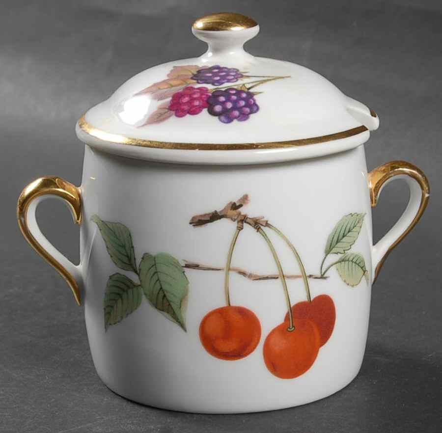 Evesham Gold Marmalade & Lid by Royal Worcester-1