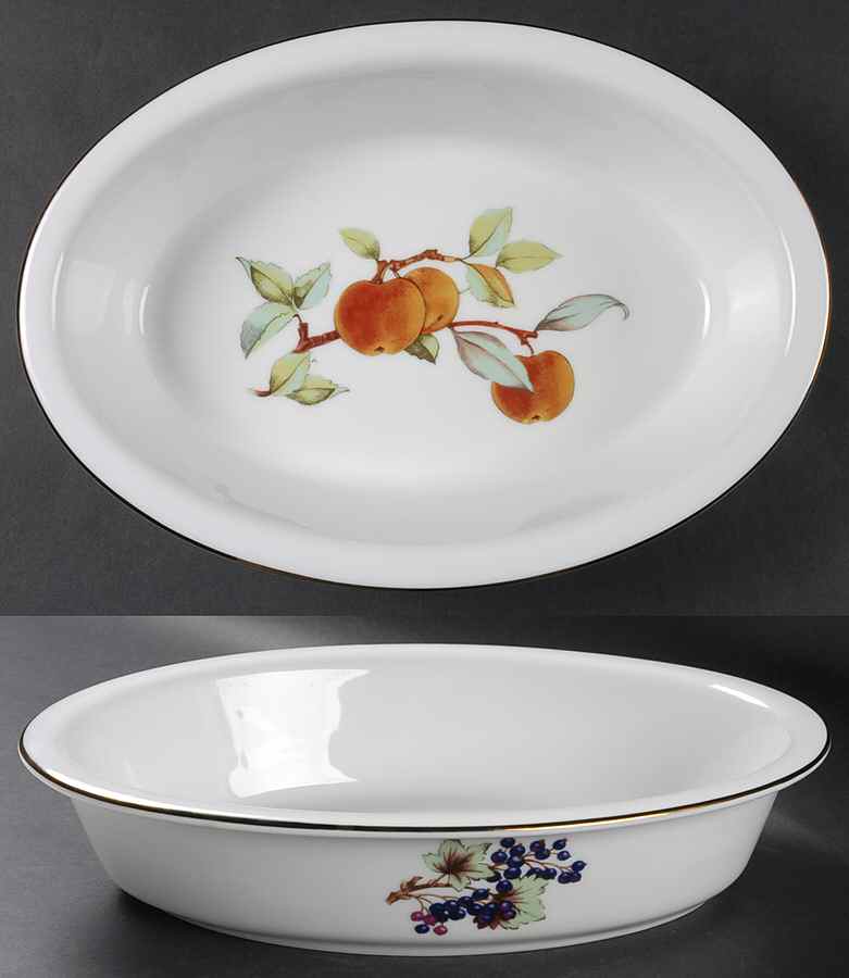 Evesham Gold 12" Oval Serving Bowl by Royal Worcester-1