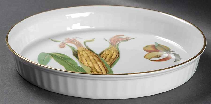 Evesham Gold 9" Round Flan by Royal Worcester-1